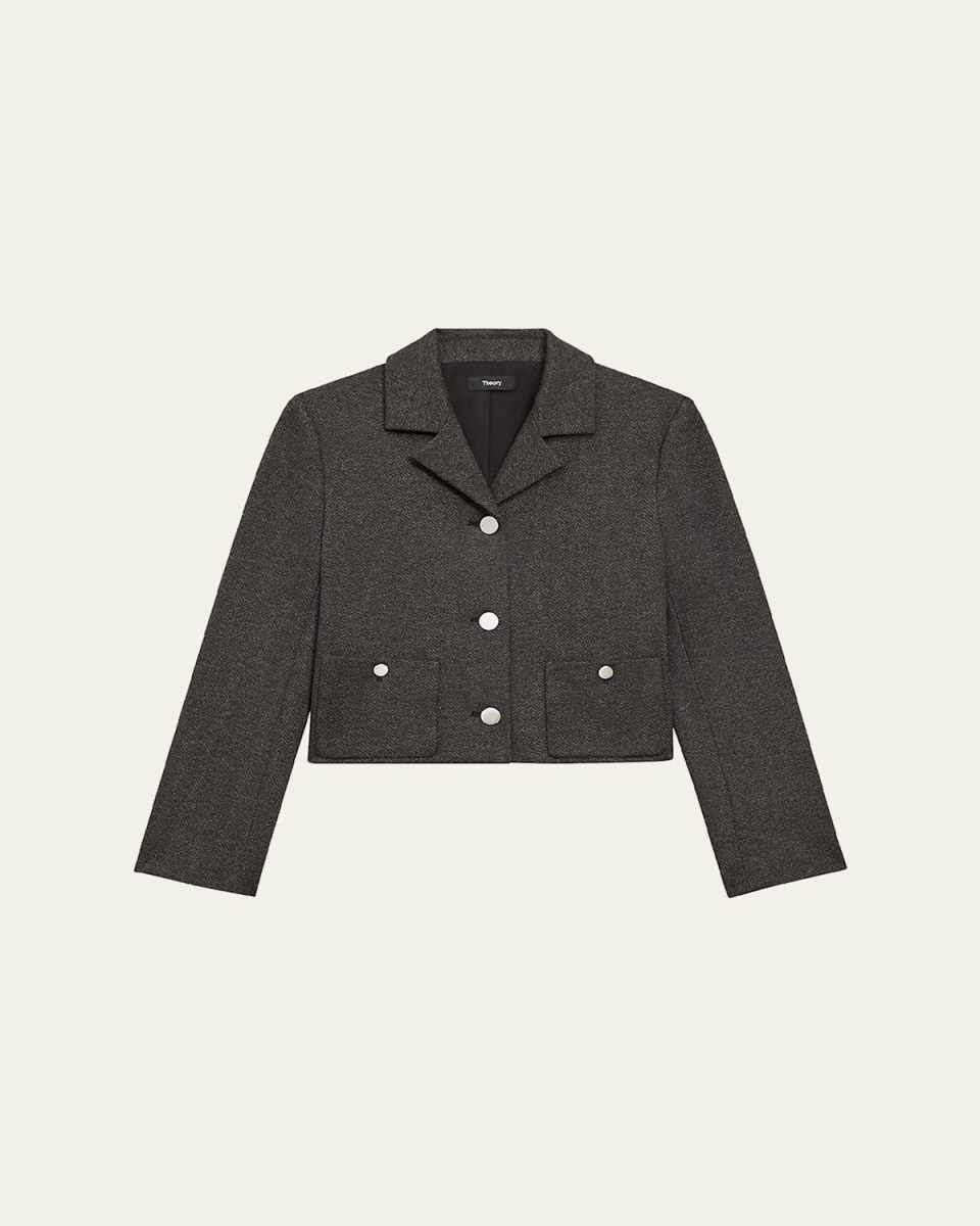 Boxy Cropped Patch Pocket Jacket